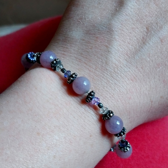 Artisan Amethyst Sterling with Swarovski Bracelet - Picture 3 of 3